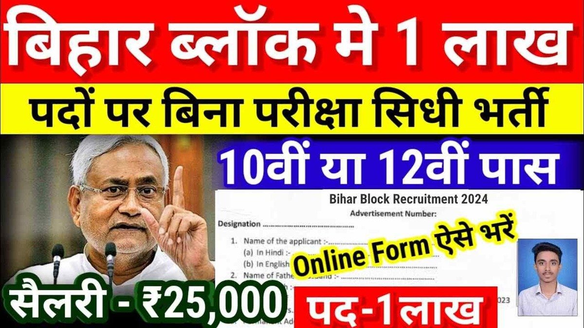 बिहार ब्लॉक स्तर भर्ती 2024: जल्दी करें, नई भर्ती आवेदन प्रक्रिया शुरू Block level vacancy 2024: